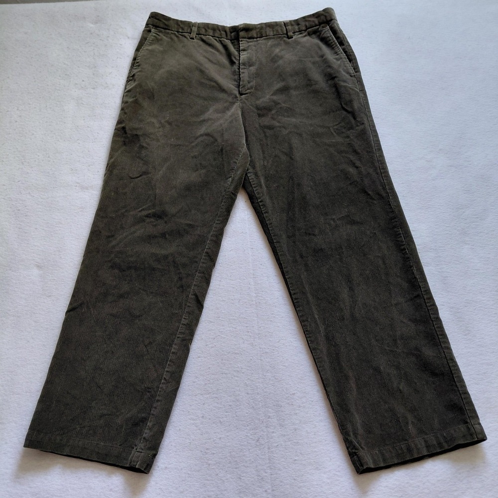 VTG 90s Dockers Corduroy Pants Relaxed Fit Olive Green Mens 38x30 Flat Front Y2K